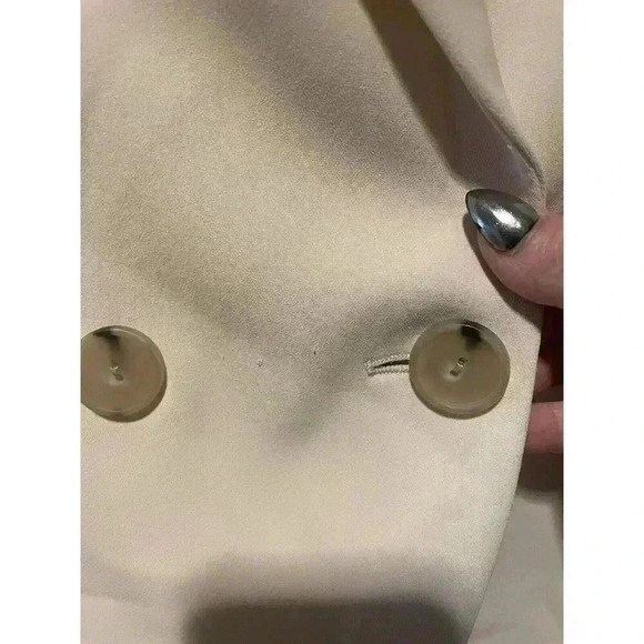 New Vince Crepe Cream Winter White Double-Breasted Oversized Blazer Size 12 - Picture 11 of 13